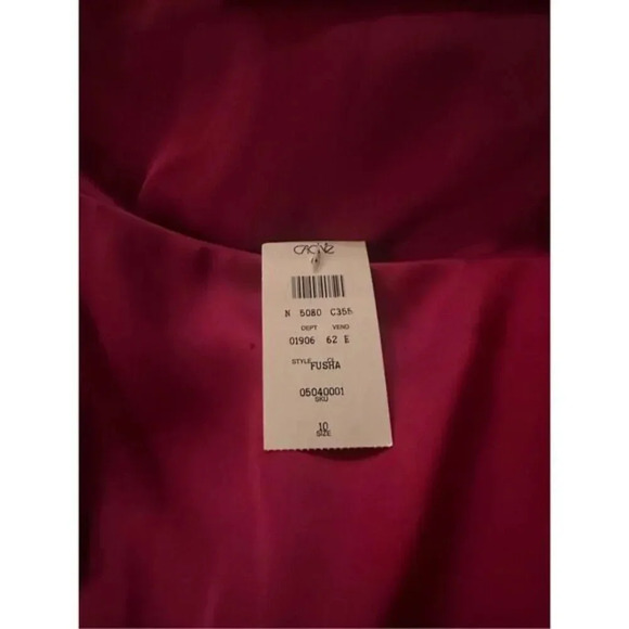 Cache Fuchsia One Shoulder Satin Cocktail Dress Size 10 Bow  Ruched Party Formal - Picture 4 of 5